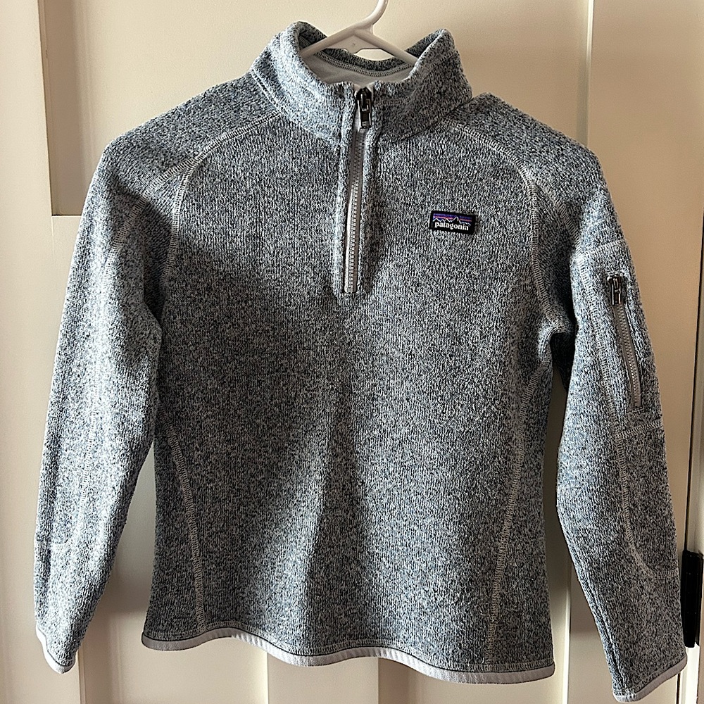 Patagonia Girls Blue/Grey Quarter Zip Pullover